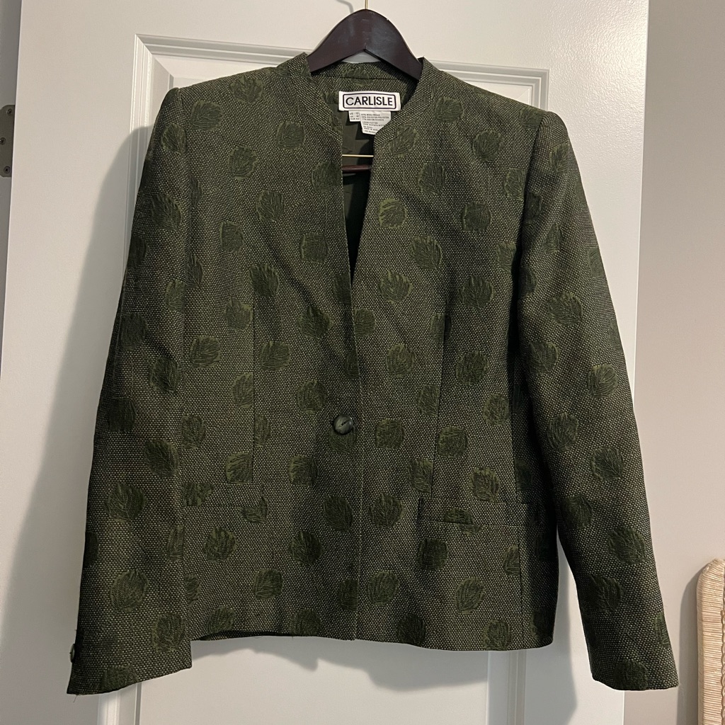 Carlisle Women's Dark Green Leaf Blazer